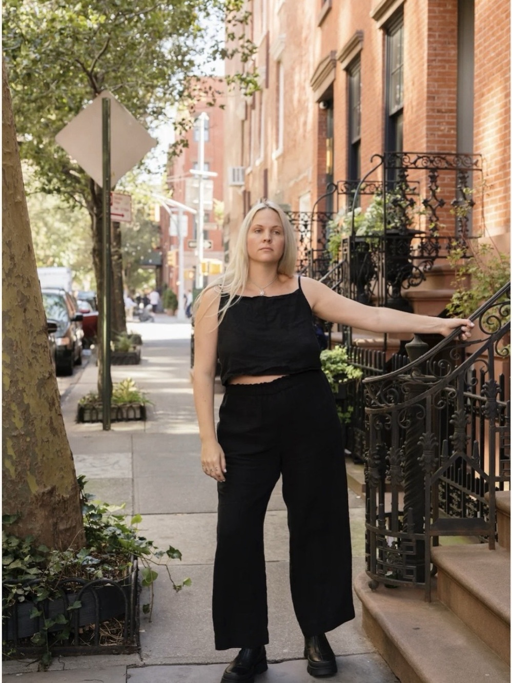 Shelter Eva Pant in Black Linen - XS